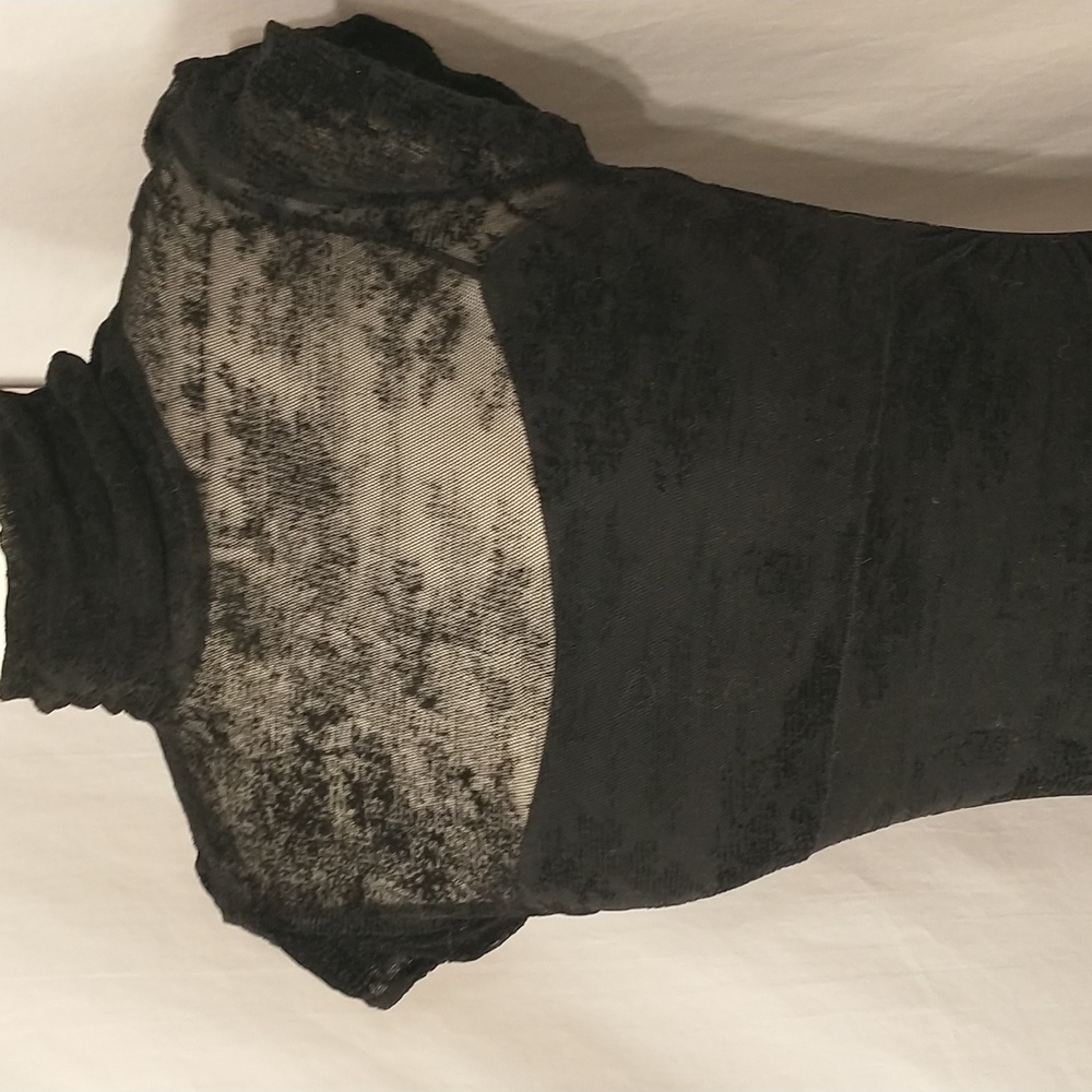 Designer DVF Vintage Sexy & Elegant Black Lace Dress Stretchy Bodycon FlexSizing - Picture 2 of 12